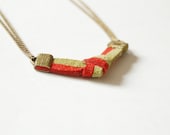 double red and green - vintage boho, bohemian, antique charm, nature, prince, fiber, suede, necklace, dark green, chains, red wine