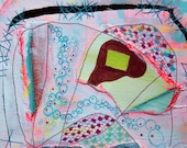Abstract SEWN Painting/Mixed Media Painting/Original Small Painting
