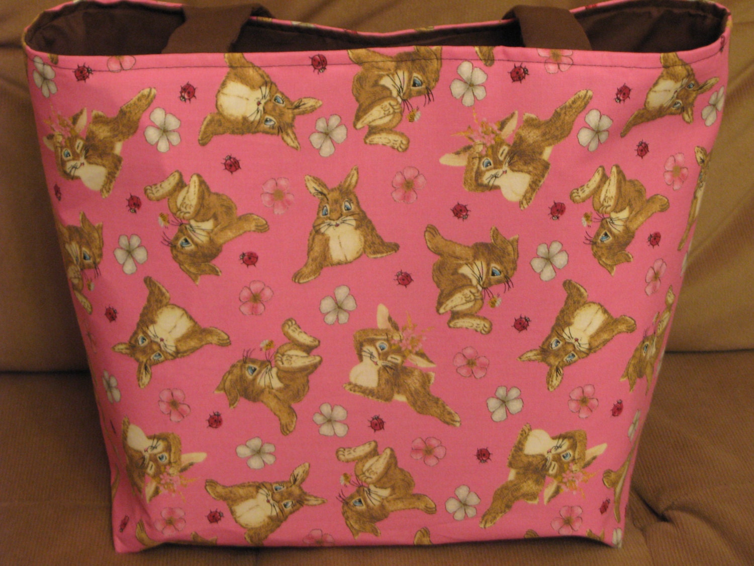 Handmade SPRING EASTER Bunny Rabbit tote Diaper bag purse pocketbook