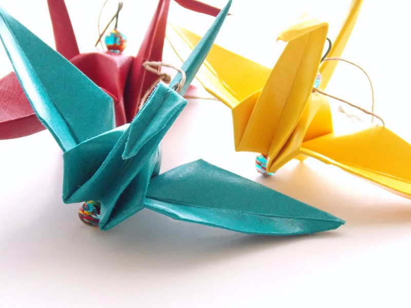 Autism Awareness, Set of 4 Hanging Cranes, World Autism Awareness, Celebrate Autism, Paper Crane Gift Set