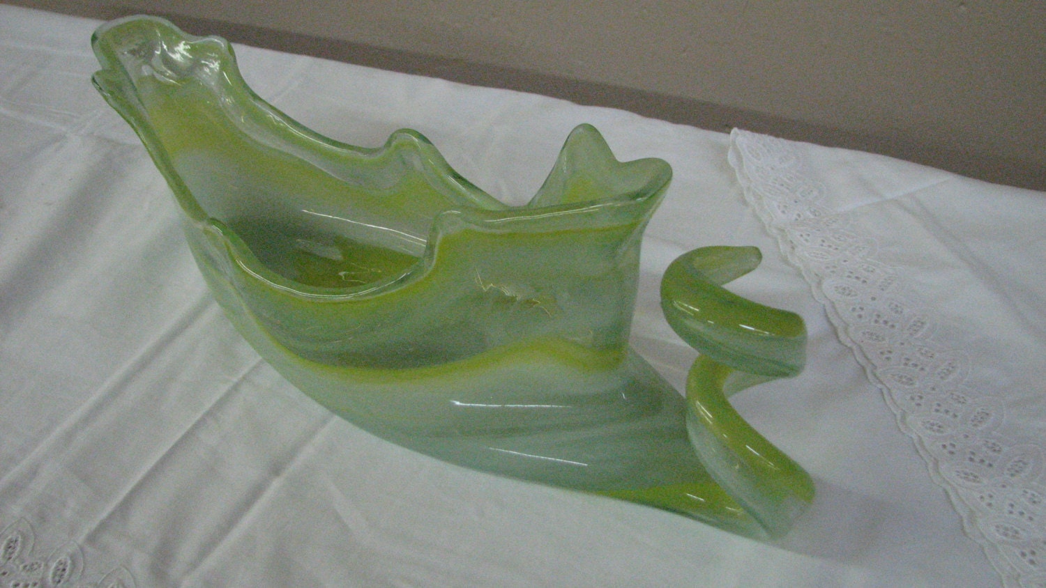 Vintage 1960's to 1970's Swirled Murano Console Art Glass
