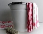 Spring Cleaning 2 Vintage Kitchen Cloths Dishcloths Tea towels RED