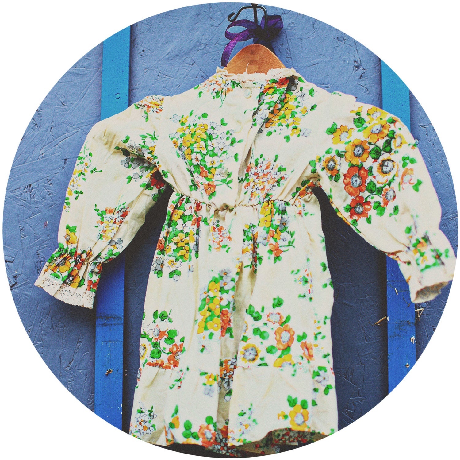 70s girls BOHO hippie blouse // floral bohemian childrens peasant top // vintage kids top // flowerchild dress