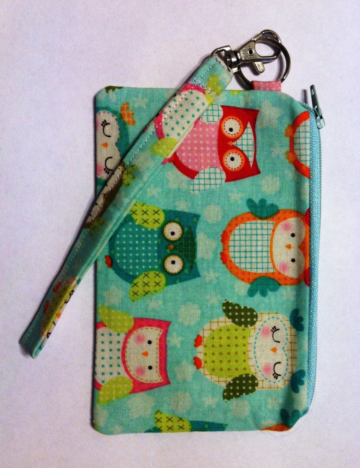 Owl Zippered Wristlet Purse