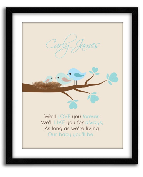 Personalized Nursery Art, Custom Newborn Baby Gift, Nursery Decor, Gift For New Parents, Nursery Artwork 8x10 Print