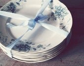Antique Set of New Wharf Pottery Plates, Primrose Pattern, Victorian Semi Porcelain Plates, Home Decor, Cottage Decor, Dining, Entertaining