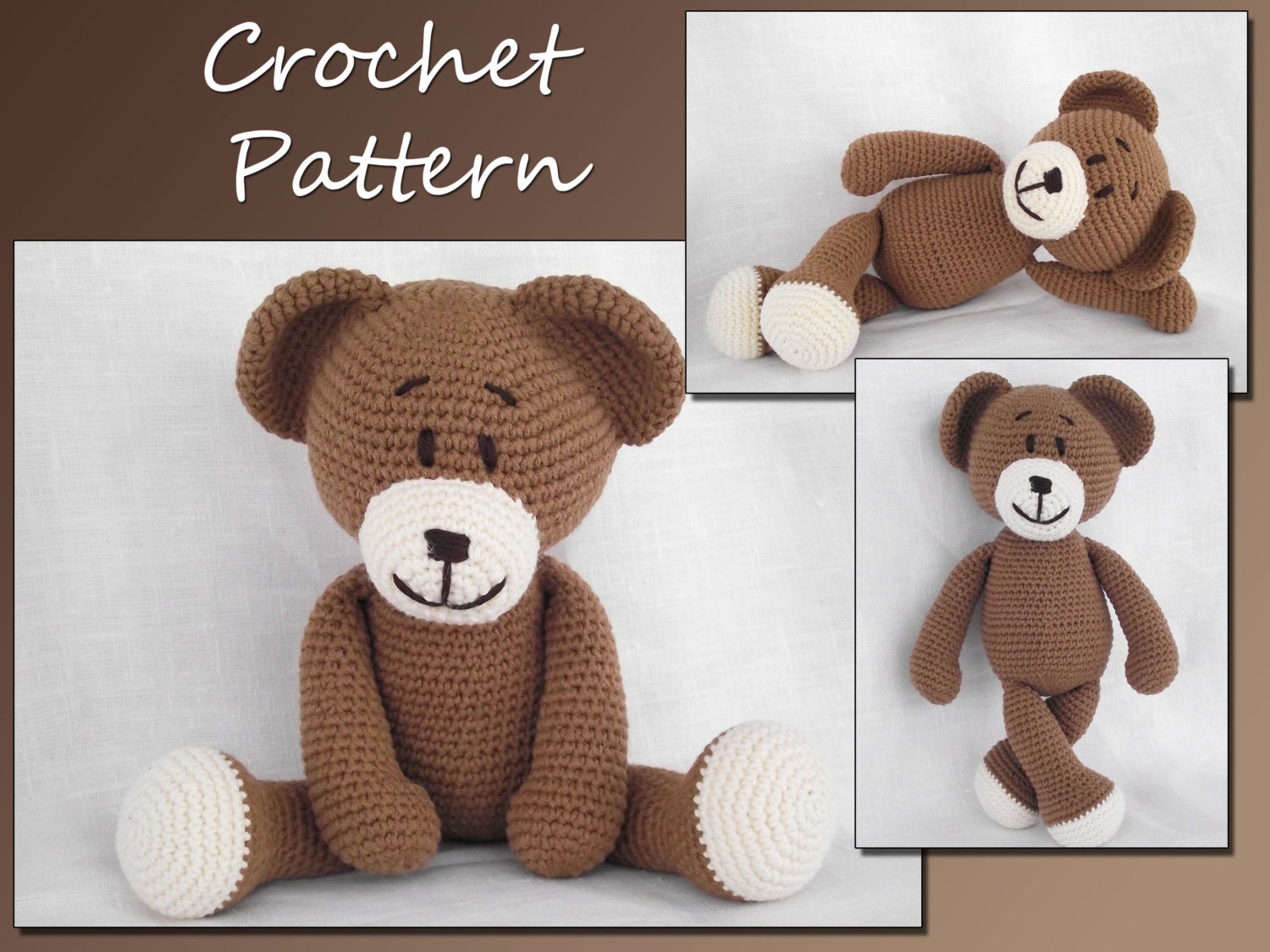 Crochet Pattern, Amigurumi, Bear, Teddy Bear, Animal Crochet Pattern