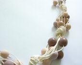 necklace with handmade polymer clay pearls in shades of brown - Smooq