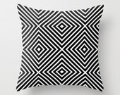 Chevron Diamond Throw Pillow Cover By Pencil Me In // Black and White