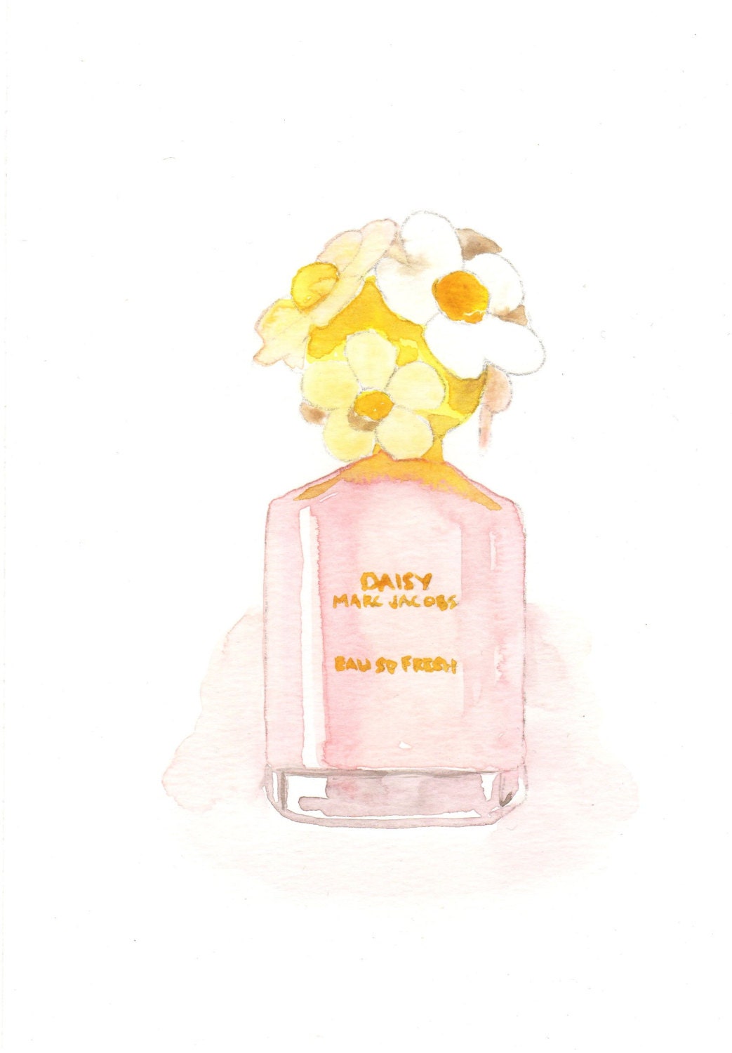 Marc Jacobs Daisy Eau so Fresh Fragrance - Watercolor Perfume bottle illustration