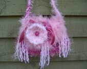 Pink Over-The-Shoulder Fiber Art Purse