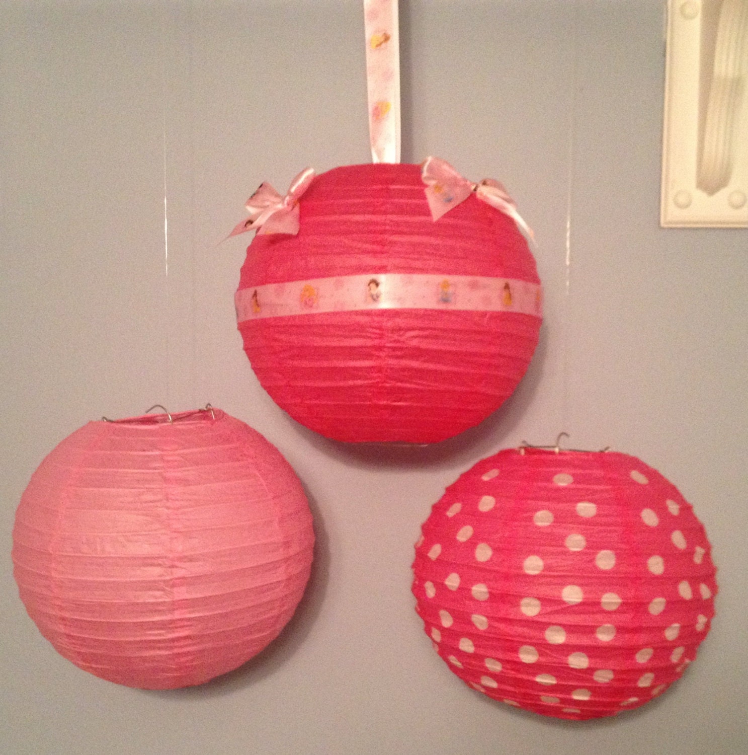 Fairy Princess   3 Paper Lanterns/ Pink Princess Theme/ Birthday Party