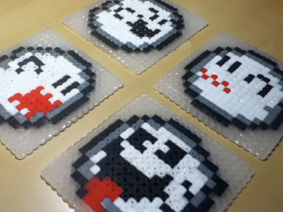 Set of Four Video Game Coasters: Kirby, Super Mario, Boo, Zelda