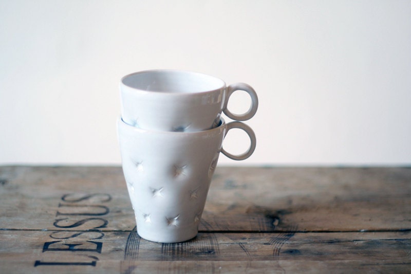 Readz to ship within 2 weeks- cute white ceramic cup