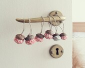 Easter home Decor. Fabric Acorns Ornaments - set of 6 acorns & linen rope. Delicate, elegant and fun ornament for home.