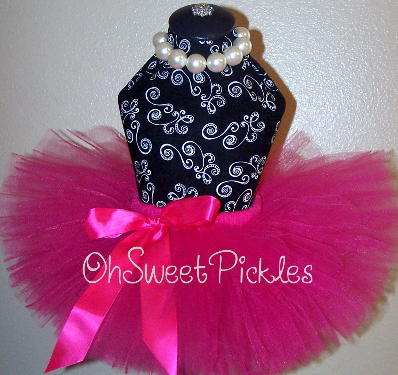 HOT CHERRY - Includes Full Tutu Skirt With Satin Bow - Sizes 0, 3, 6, 9, 12, 18, 24 Months, 2t, 3t, 4t, 5t