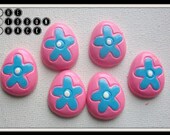 Set of 5 Pink Easter Egg Flower Daisy Flatback Resin Hair Bow Scrapbooking Embelishment Farm Chick Rabbit Il_170x135