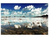 Wall decor - Serene Seascape photo reflection print unique sky cloud blue beach  Landscape  Nature wall art  spa blue white 10''x 15 ''inch