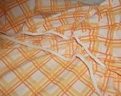 Orange Diagonal Stripes  Full Size Fitted Bed Sheet. Vintage Shabby Chic