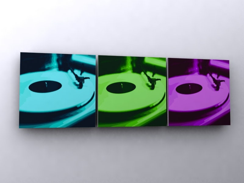 DJ Pop Art - 12x36 inches dj poster music vinyl headphone mixer turntable party dance groove