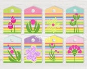 Spring Colors Gift Tag Easter Printables Colorful Stripes Springtime Flowers Instant Download Il_170x135