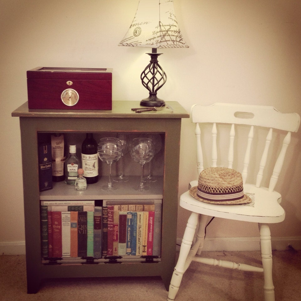 The Great Gatsby Cabinet- Bar cabinet with hidden bookshelf storage