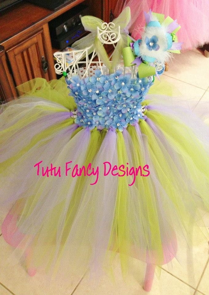 Custom Order "Flower Princess" TuTu Dress/Gown - Size 12 months to 24 months