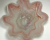 A Must See - Glass Fruit Bowl Ox Blood Swirled Glass Home Decor Bowl Antique Retro Vintage Collectable Mid Century Housewares