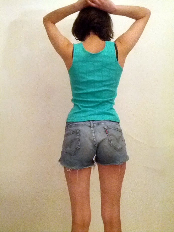 handmade cotton ribbed tank top - sleeveless shirt - womens clothing - upcycled - turquoise shirt - summer shirt - FREE SHIPPING