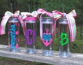 Personalized/Monogrammed Tall and Skinny Acrylic Tumbler