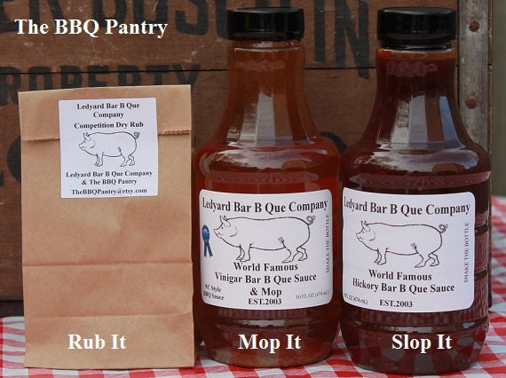 Hickory BBQ Sauce Kit 18oz. / Rub it, Mop it, and Slop it Competition Bar B Que Kit "Bring Life Back to Your BBQ"