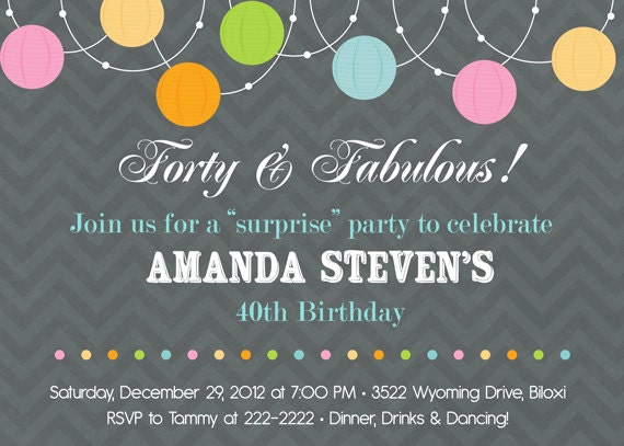 Lantern Adult Birthday Party Invitation - Printable Il_170x135