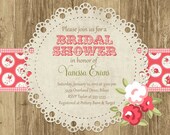 Rustic Roses Doily Bridal Shower Invitation - Printable Il_170x135