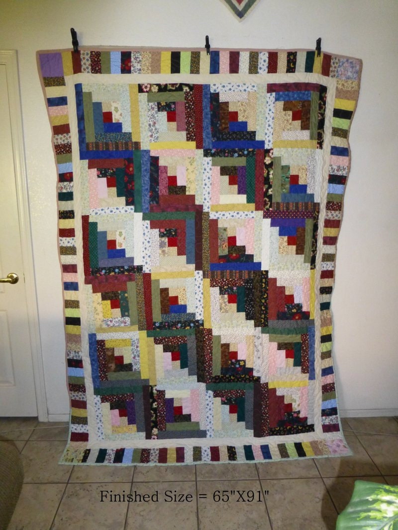 Log Cabin Scrappy 65"X91"