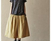 women clothing  Yellow  Cotton long women skirt Linen skirt ---2 colours