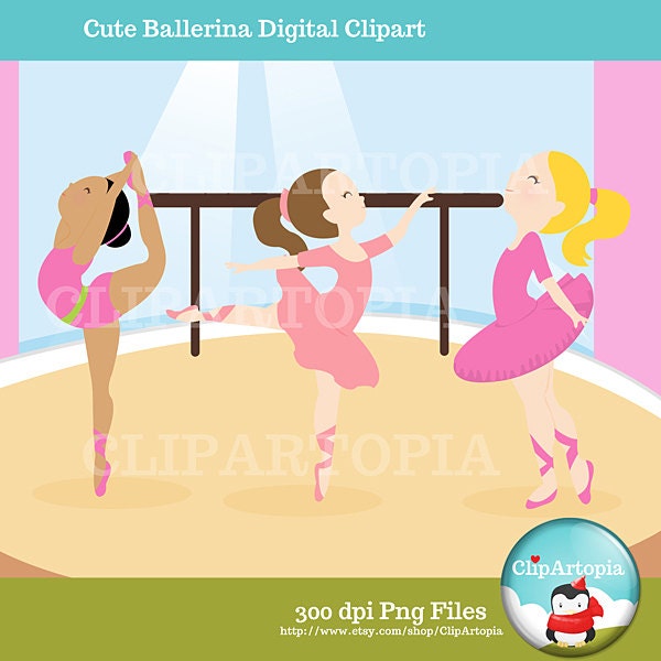 Cute Ballerina Digital Clipart Il_570xn