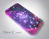 iPhone 4/ 4s and 5 Case - Cell Phone Cover - Galaxy Nebula iPhone 4 5 Hard Case-  Space iPhone 5 Cover - Purple Stars