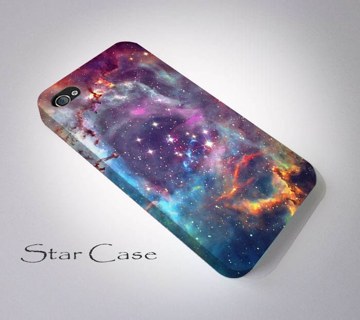 iPhone 4/ 4s and 5 Case - Cell Phone Cover - Galaxy Nebula iPhone 4 5 Hard Case- Abstract Stars Space iPhone Cover - Blue Mint