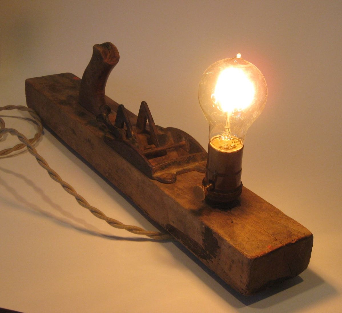 Antique Stanley Woodworking Plane Lighting Fixture