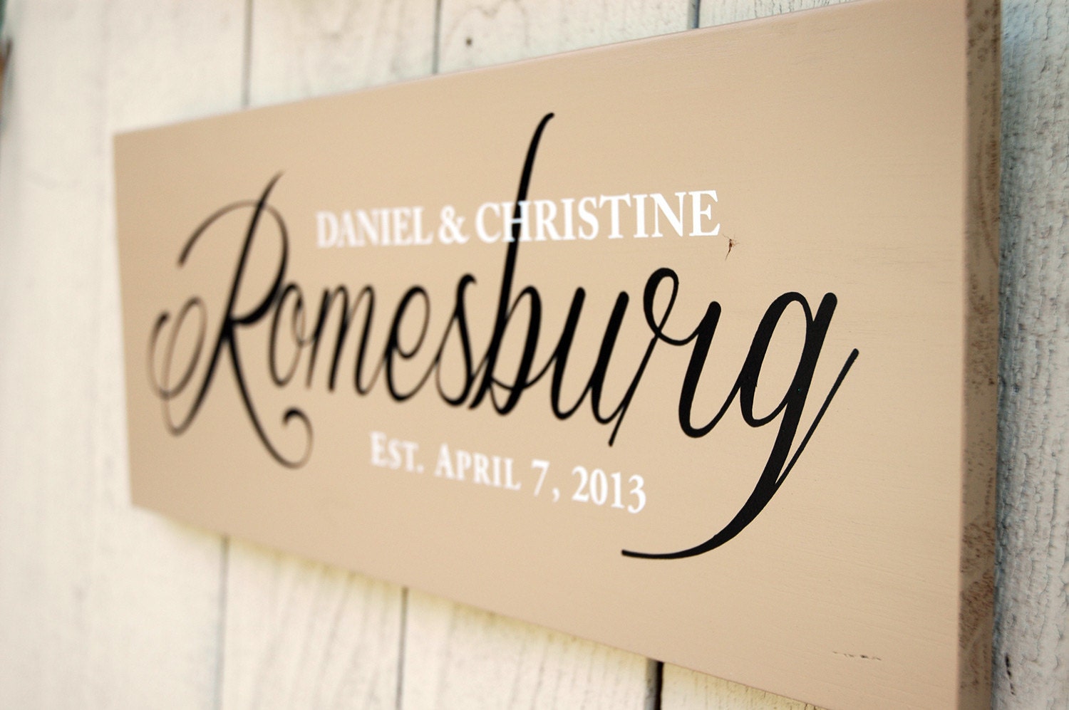 18x7 Family Established Personalized Sign Hand Painted Wood Sign for Home Decor Wedding Gift and Anniversary Gift