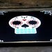 14x14 Rustic Skull Art Painting and Dia De Los Muertos Tattoo Spray Paint Art on Wood