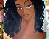 SaLe./ original modern abStract figurative painting Natural Hair ArT