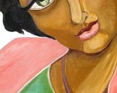 Pretty In Pink - Original 16x20 African American pOp Art