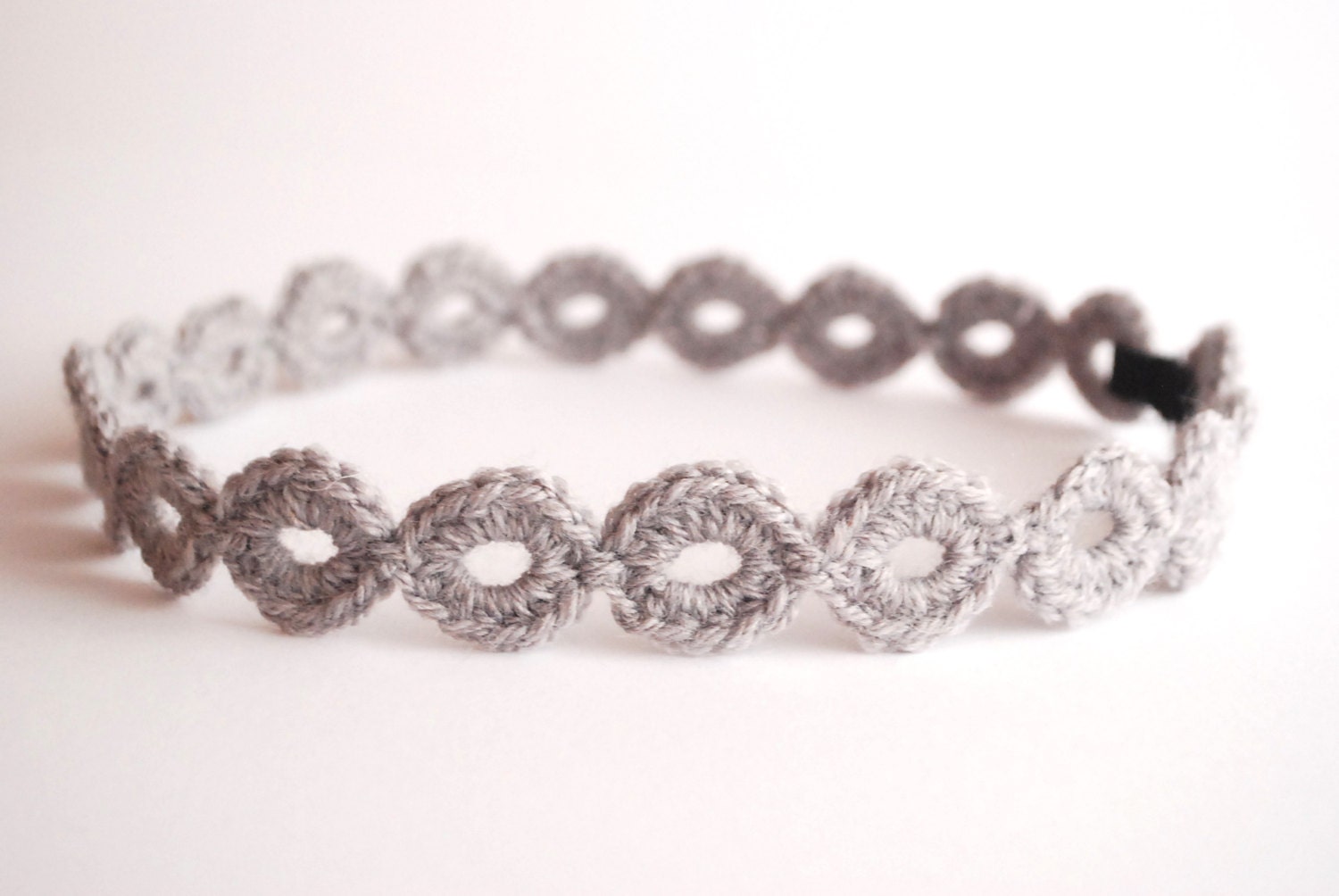Crocheted LIght Grey Headband Hair band Fashion Accessory Trend 2013