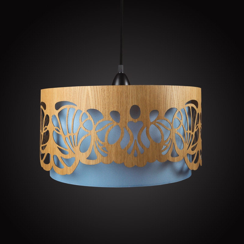 Lampshade made of wood with cut-outs / Handmade