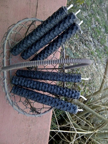 3 - Black Beeswax Chime - Taper - Pillar - Altar - Ritual - Spell Candles