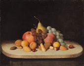 Still life print painting print Victorian art Vintage prints Old Prints Antique fruit art Home decor 8x10 print