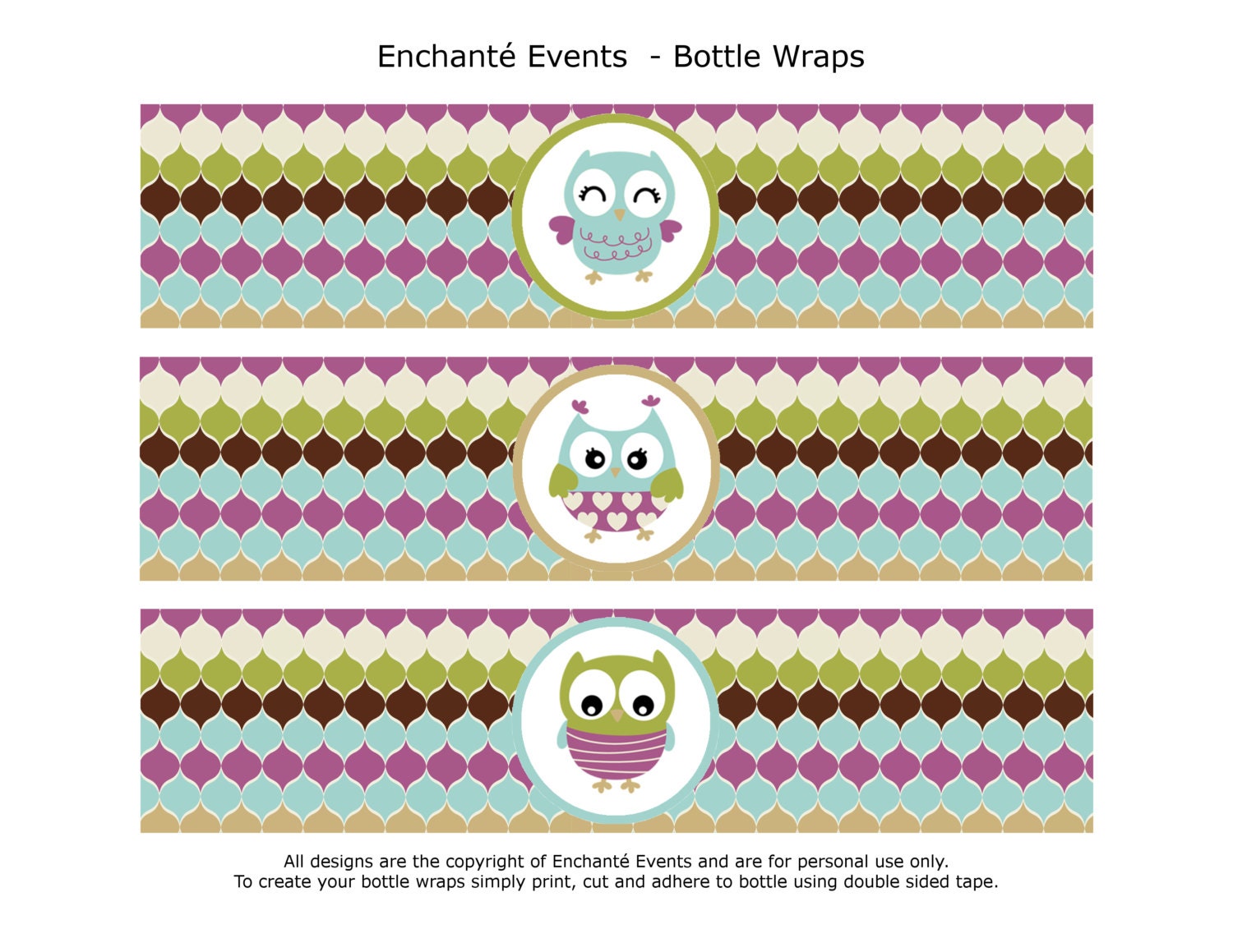 PRINTABLE Owl Bottle Lable/Napkin Ring Il_570xn