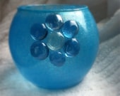 Glittery blue vase