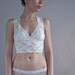IVORY Lace Bralette. Halter Wireless Bra Top. Wide Straps. Unique Lingerie